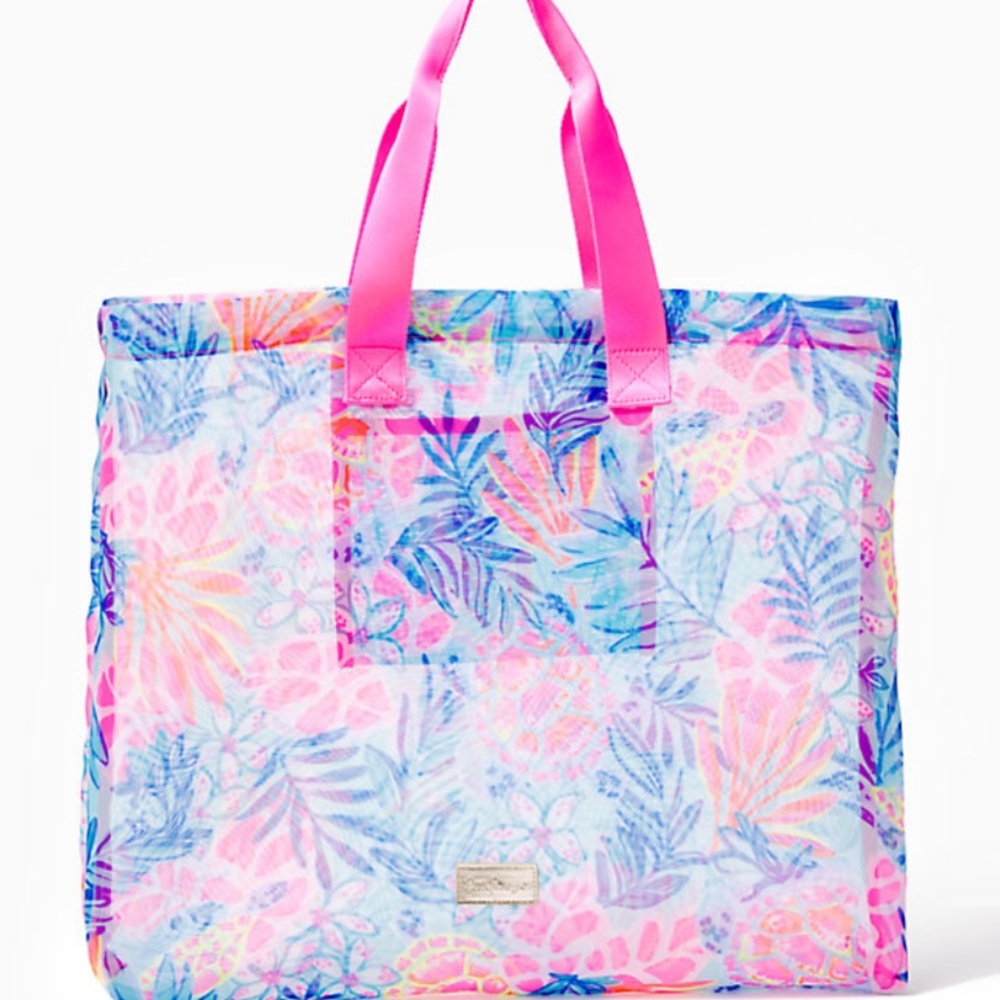 🌺Last One!🌺 NWT Lilly Pulitzer Oversized Mesh Beach/Shopper Tote - Picture 2 of 13